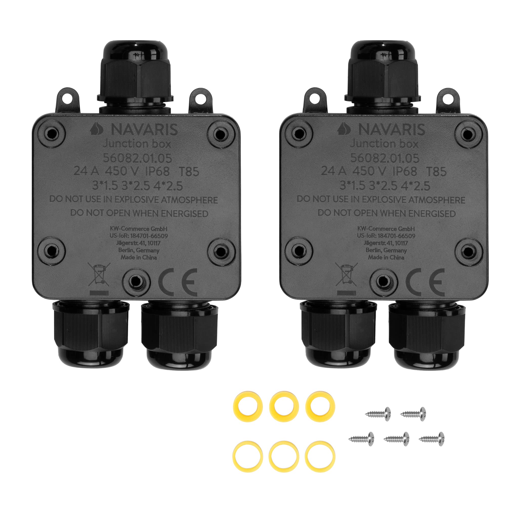 navaris-abzweigdose-ip68-3-wege-wasserdicht-2x-schwarz image 7