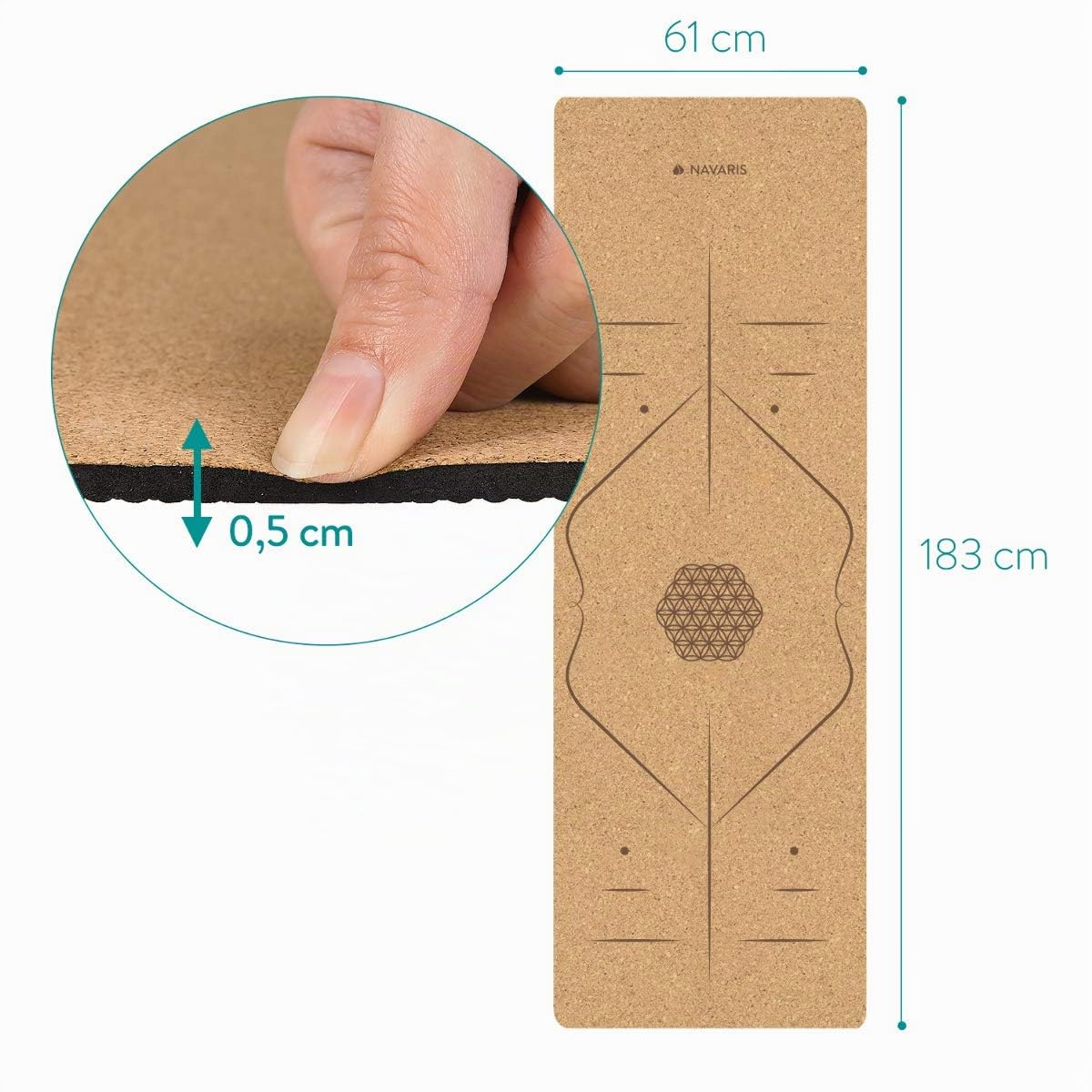 navaris-yogamatte-kork-sportmatte-183x61x0-5cm-tragegurt image 5