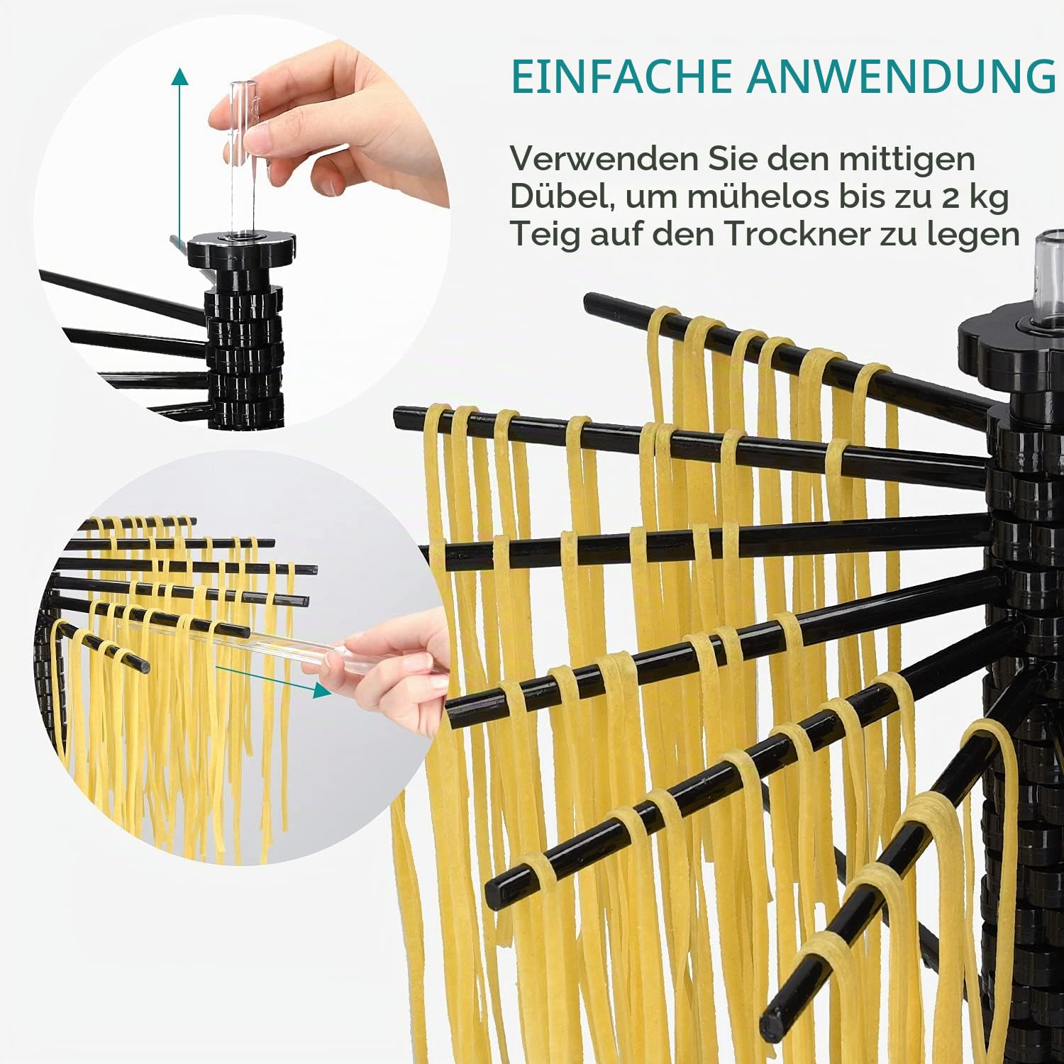 navaris-nudeltrockner-nudelst-nder-16-arme-schwarz-2-kg image 4