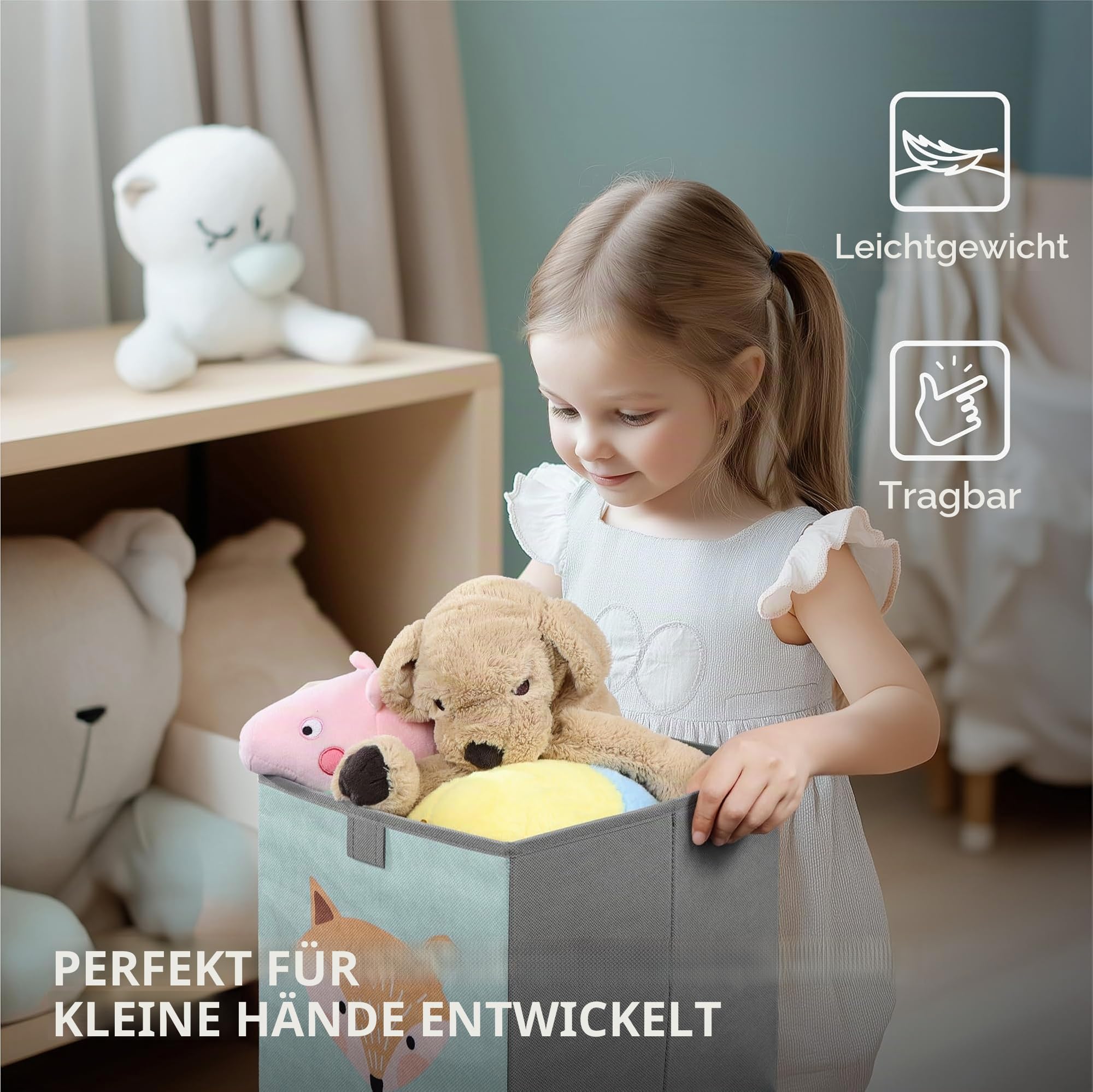 navaris-kinder-aufbewahrungsbox-3er-set-tiermotiv-28cm-faltbar image 7