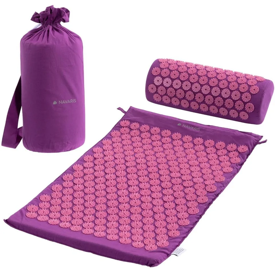 navaris-2in1-akupressurmatte-set-violett-mit-kissen image 1
