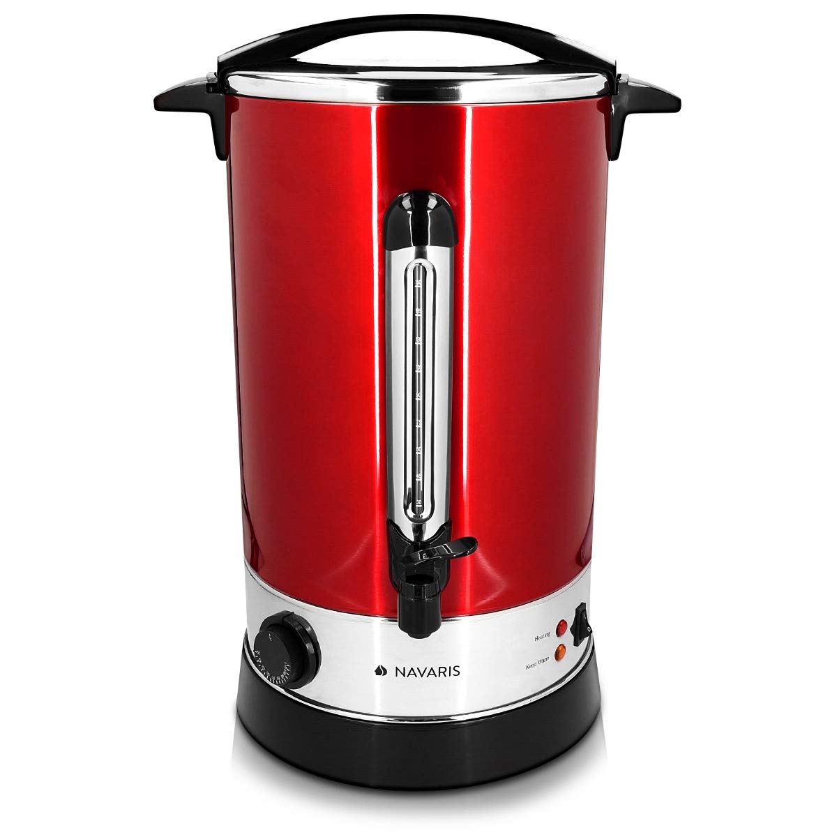 navaris-gl-hweinkocher-edelstahl-18l-rot-zapfhahn-thermostat image 1