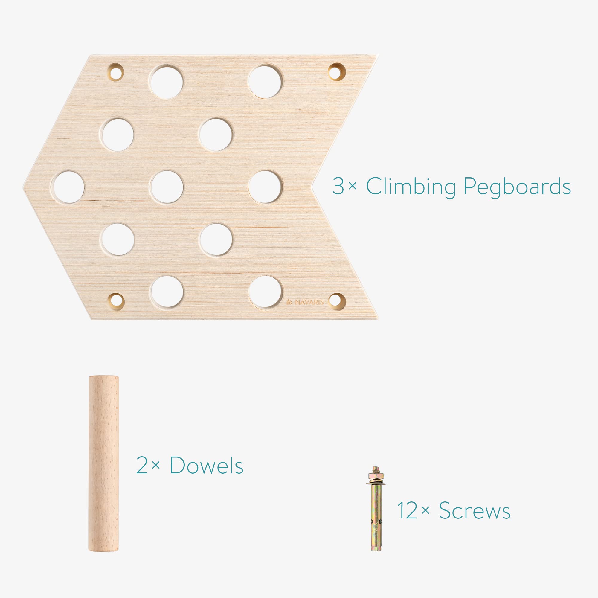 navaris-sport-pegboard-kletterbrett-3er-set-holz-bis-150-kg image 5