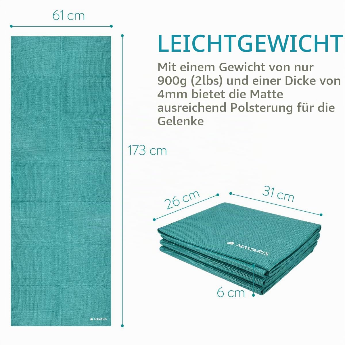 navaris-sport-yogamatte-faltbar-173x61cm-4mm-blau-rutschfest-reise image 4