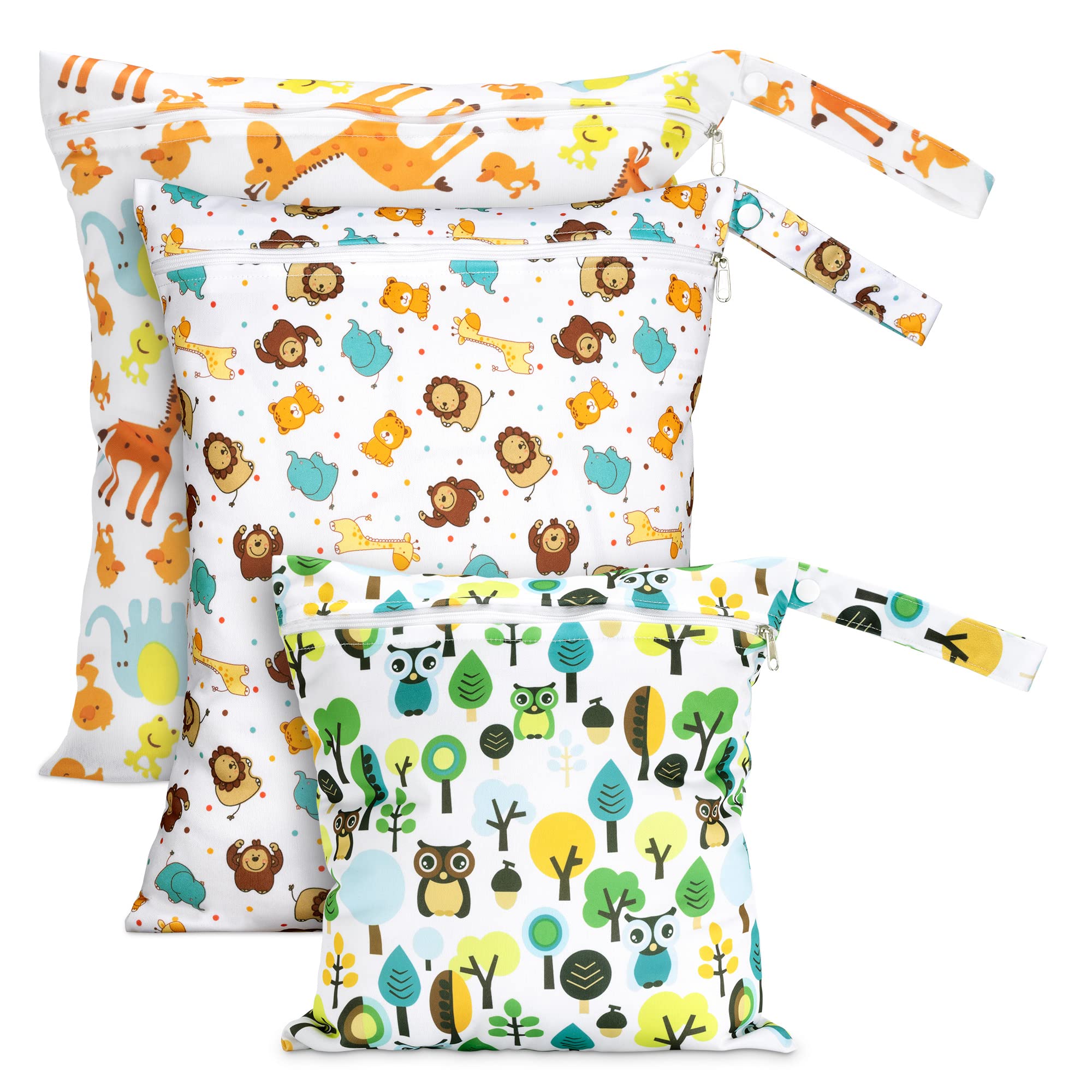 navaris-children-nasstasche-wetbag-3er-set-tier-wasserdicht-bunt image 1