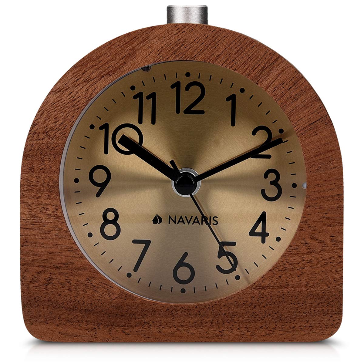 navaris-holzwecker-analog-dunkelbraun-lautlos-mit-snooze-licht image 8