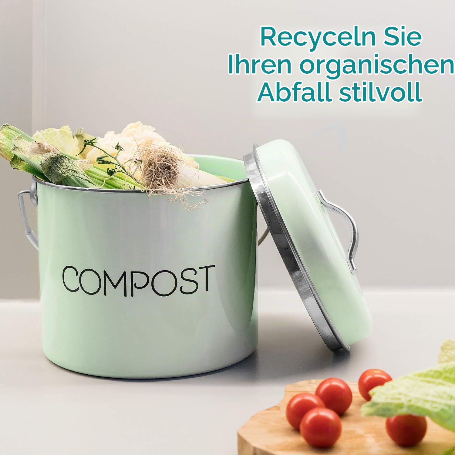 navaris-komposteimer-biom-lleimer-5l-mit-deckel-mintgr-n image 4