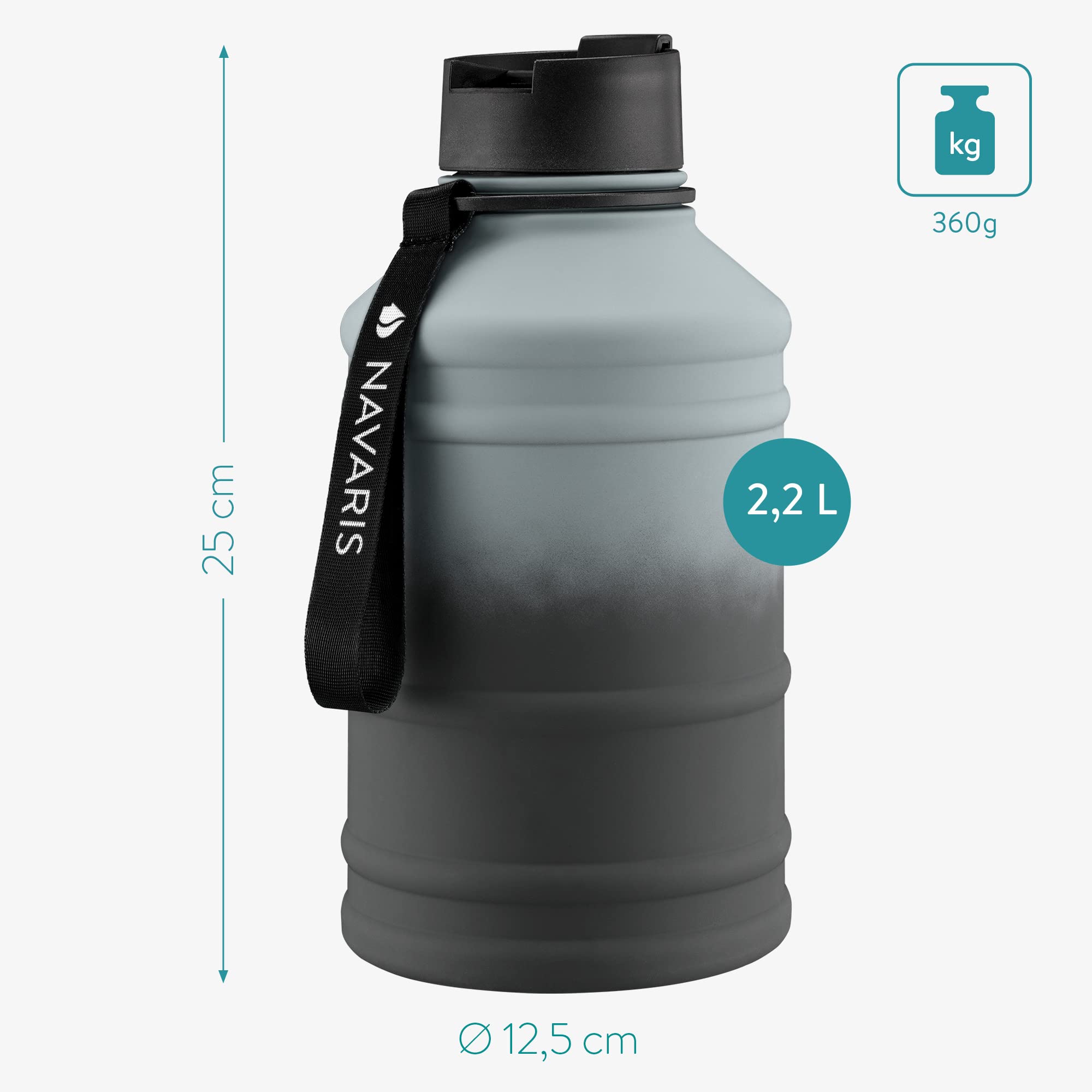 navaris-sport-wellness-trinkflasche-2-2l-edelstahl-bpa-frei image 5