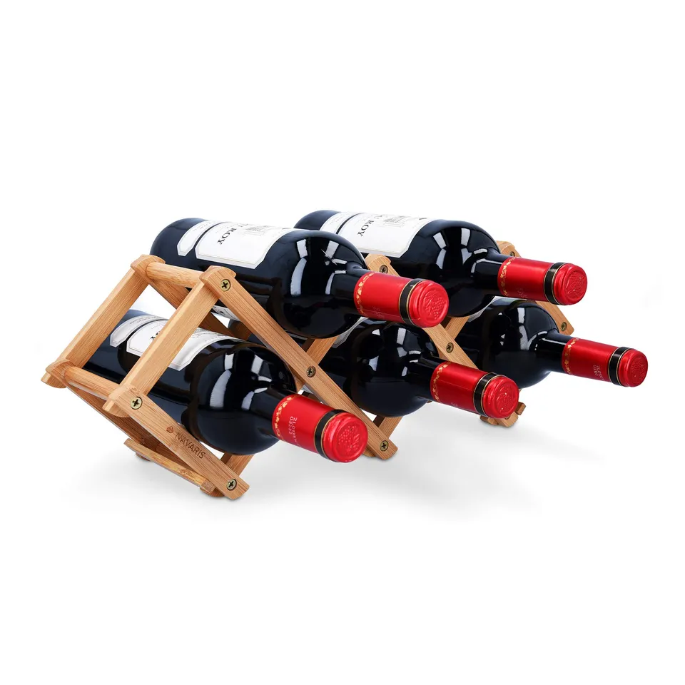navaris-kitchen-weinregal-bambus-flaschenregal-45-cm-faltbar image 1
