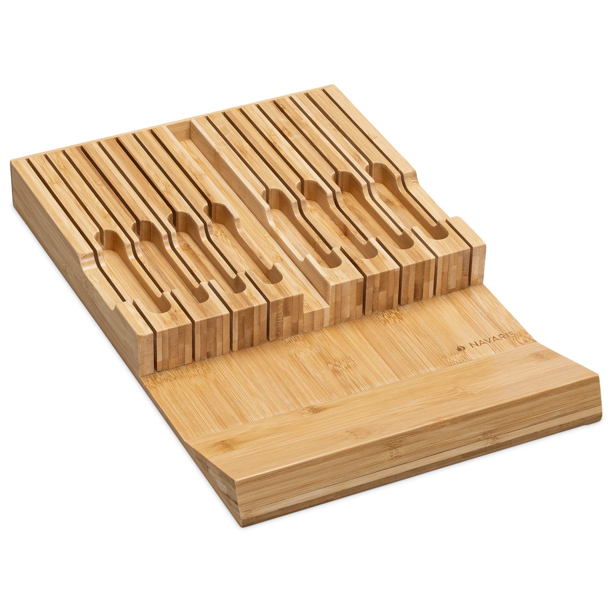 navaris-kitchen-messerblock-bambus-16-messer-natur image 1