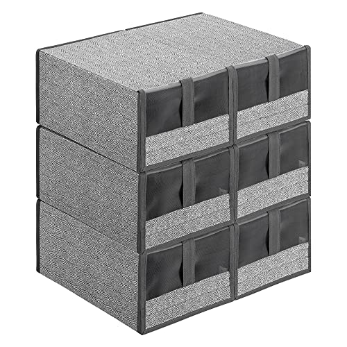 navaris-living-schuhbox-6er-set-grau-stapelbar-34x22x16 image 8