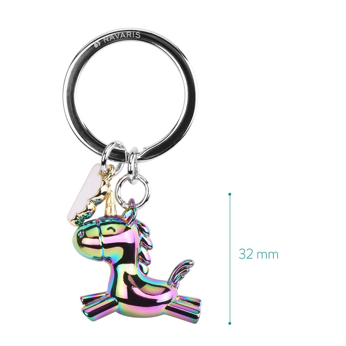 navaris-travel-schl-sselanh-nger-einhorn-regenbogen-metall image 3