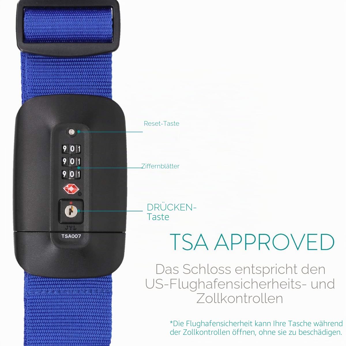 navaris-kreuzkoffergurt-tsa-zahlenschloss-schwarz-reiseset image 3