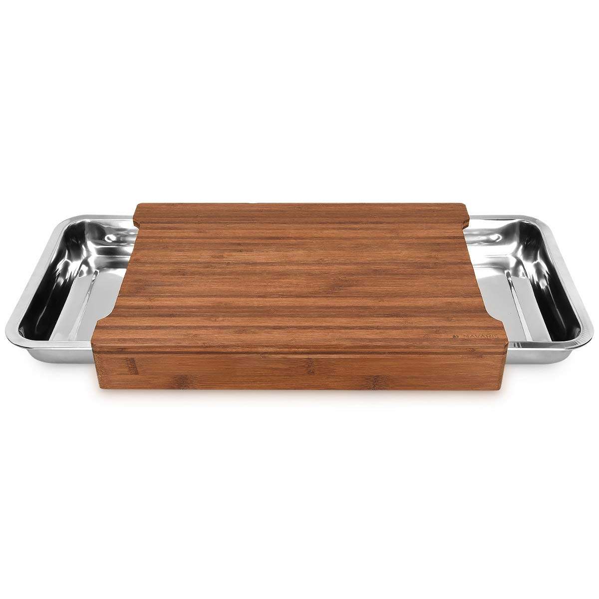 navaris-kitchen-xl-schneidebrett-bambus-41-cm-2-schalen image 7