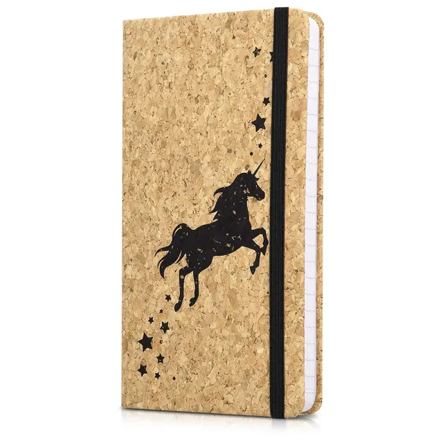 navaris-living-kork-notizbuch-liniert-einhorn-100-seiten image 1