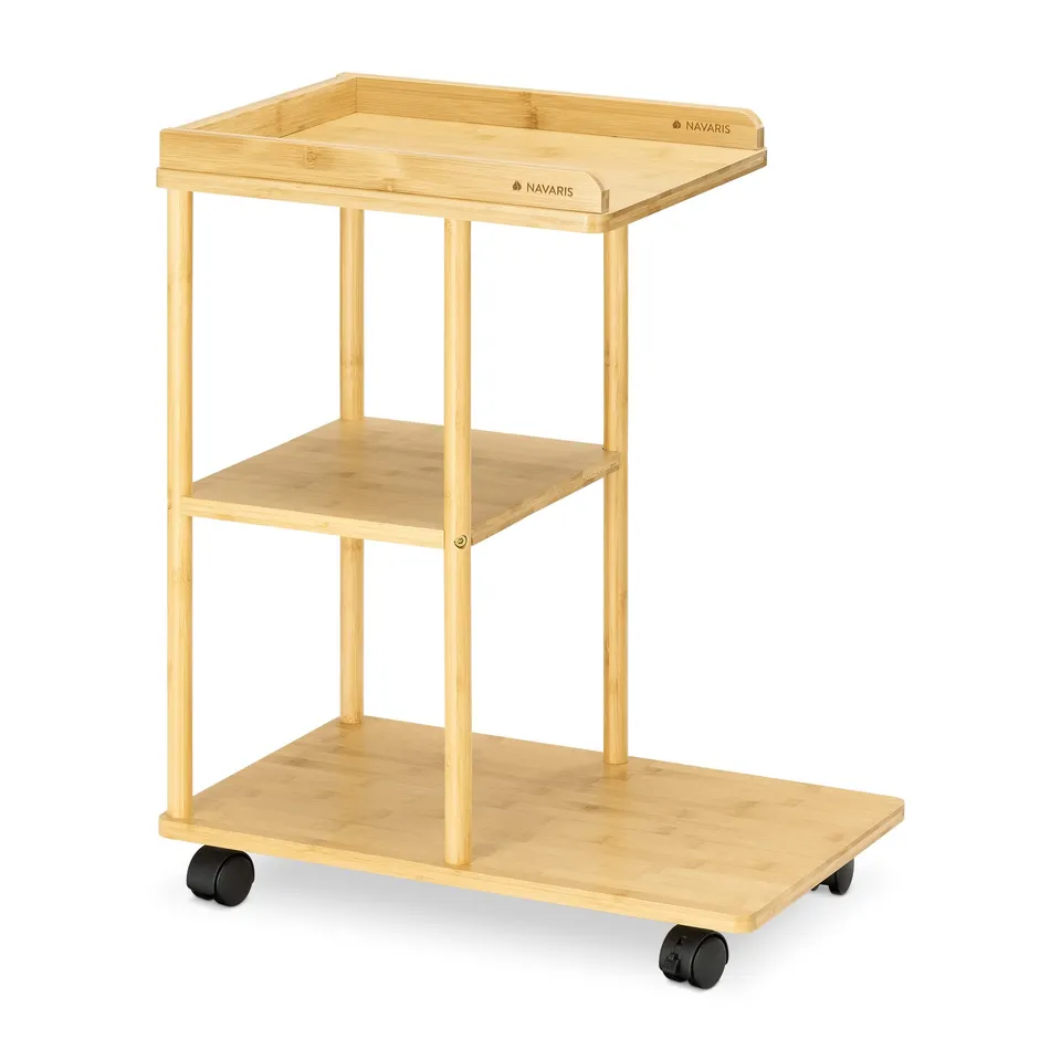 navaris-living-beistelltisch-bambus-mit-rollen-61-cm image 1