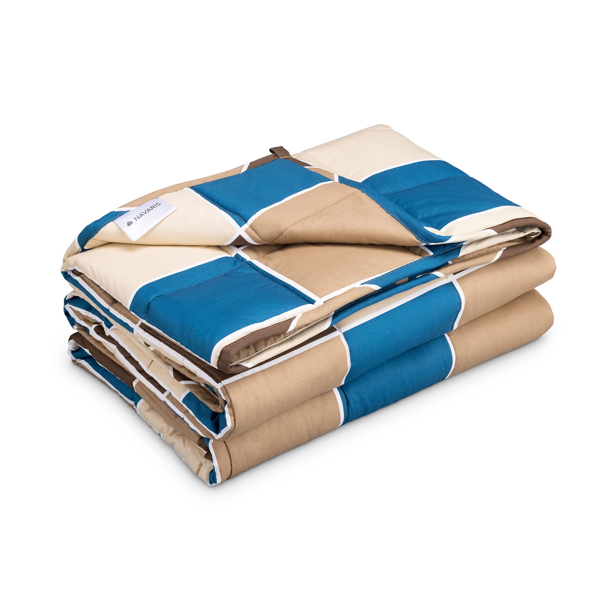 navaris-living-gewichtsdecke-135x200-8-8-kg-kariert-baumwolle image 1