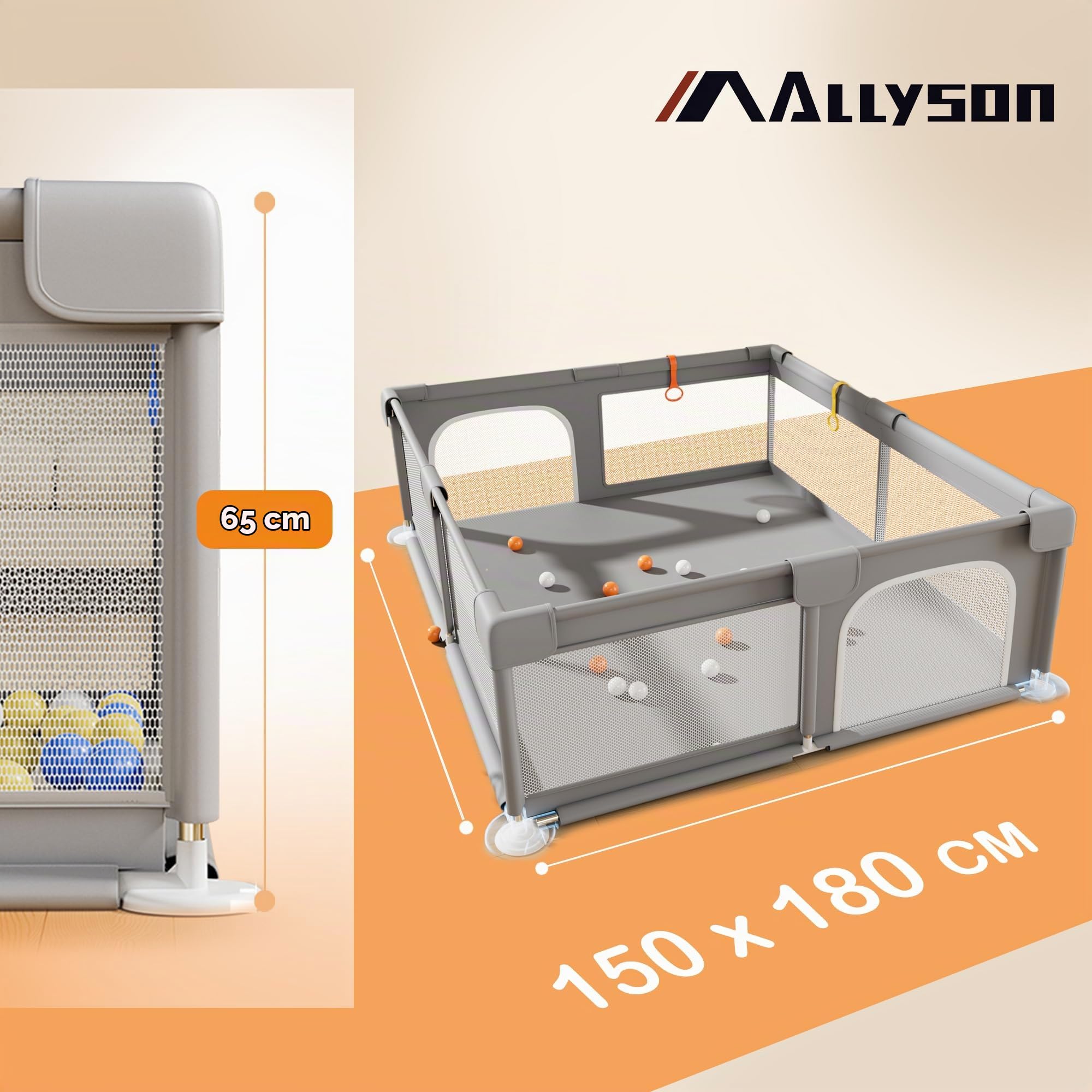 allyson-baby-laufstall-150x180cm-grau-mit-matte image 2