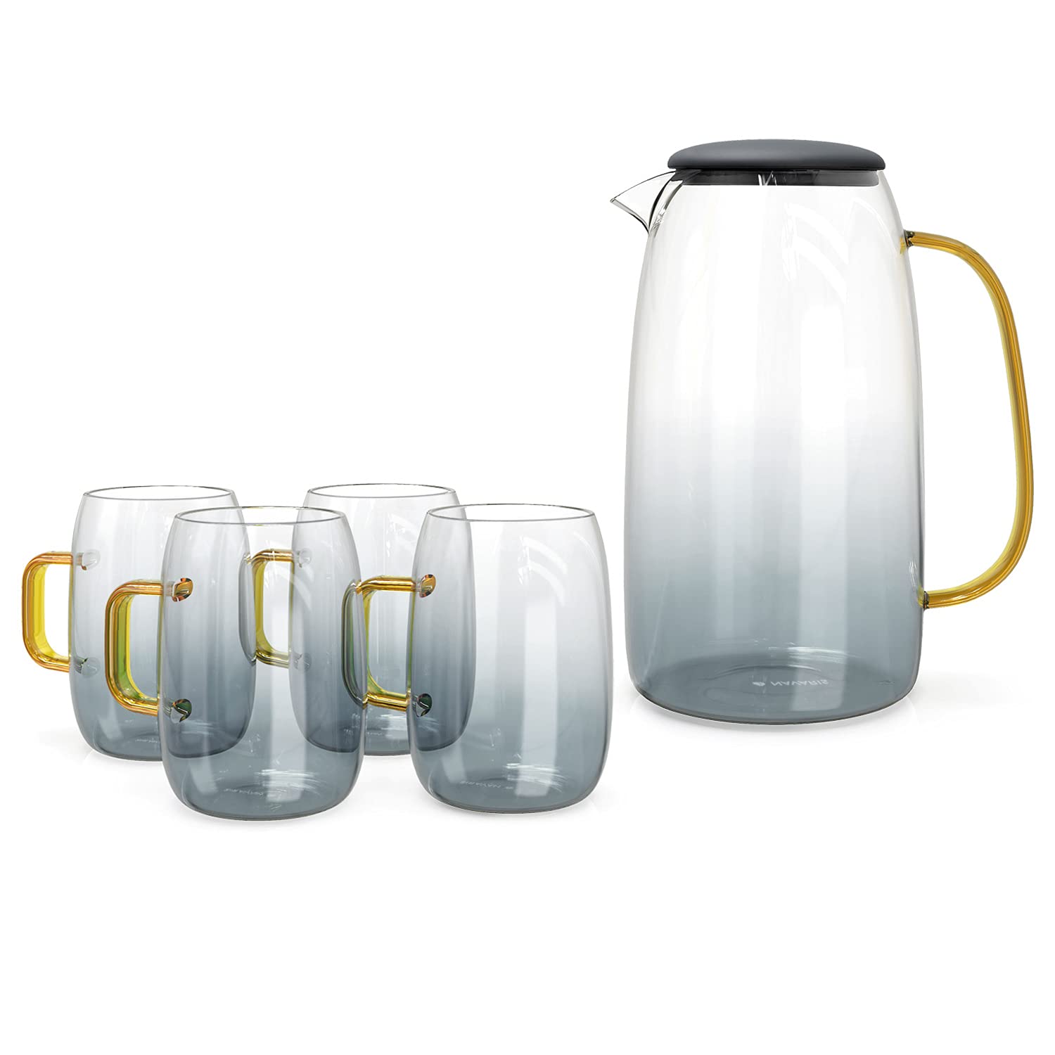 navaris-kitchen-wasserkaraffe-1-55-l-glas-mit-4-gl-sern-2 image 7