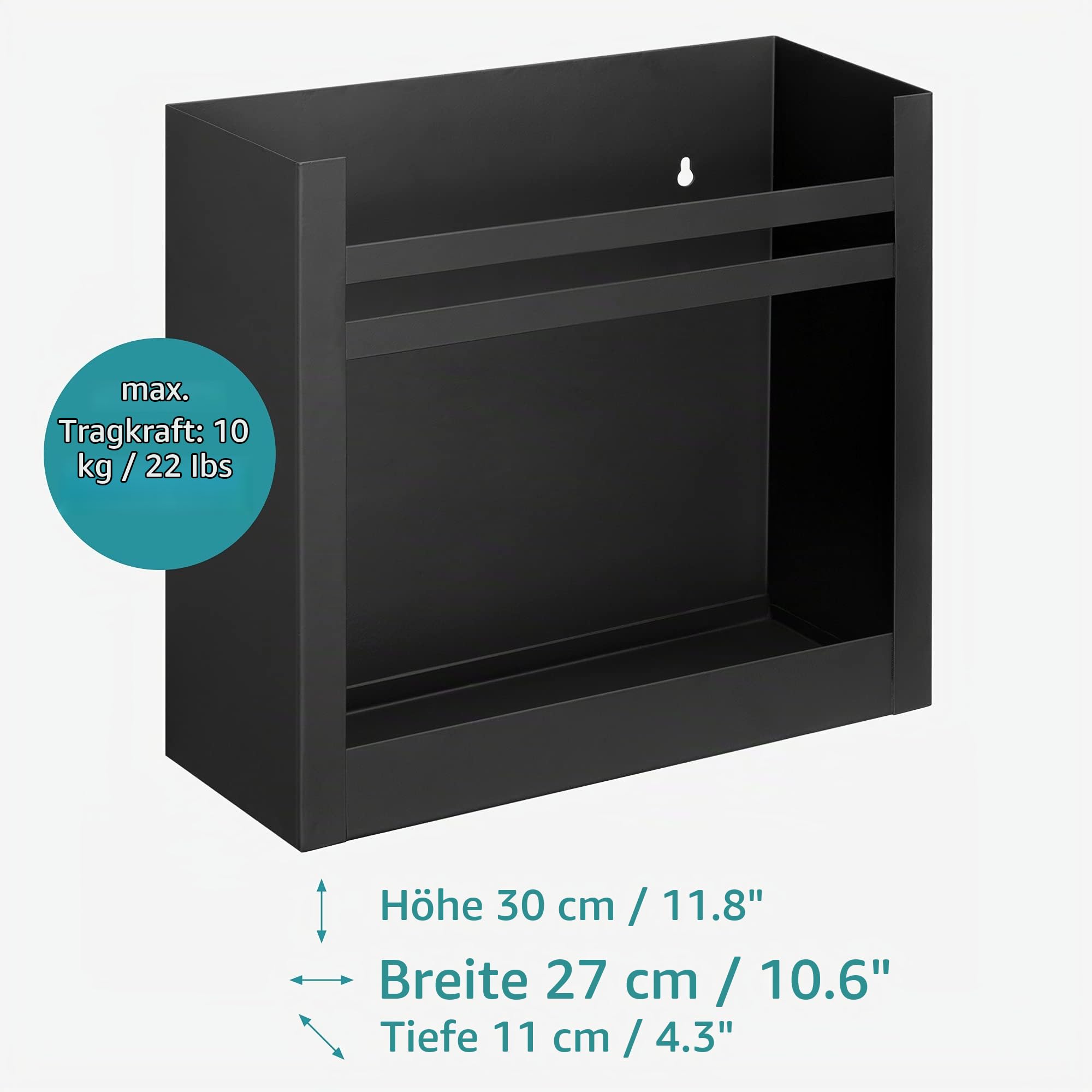 navaris-living-zeitungshalter-wand-eisen-schwarz-30x27cm image 3