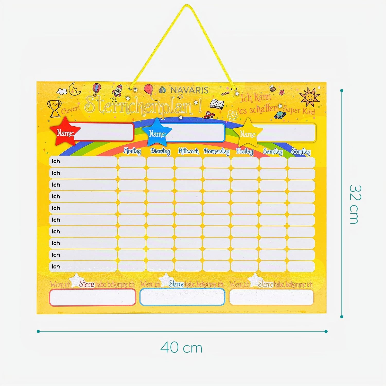 navaris-belohnungstafel-magnetisch-40x32cm-250-sterne-kinder-2 image 6