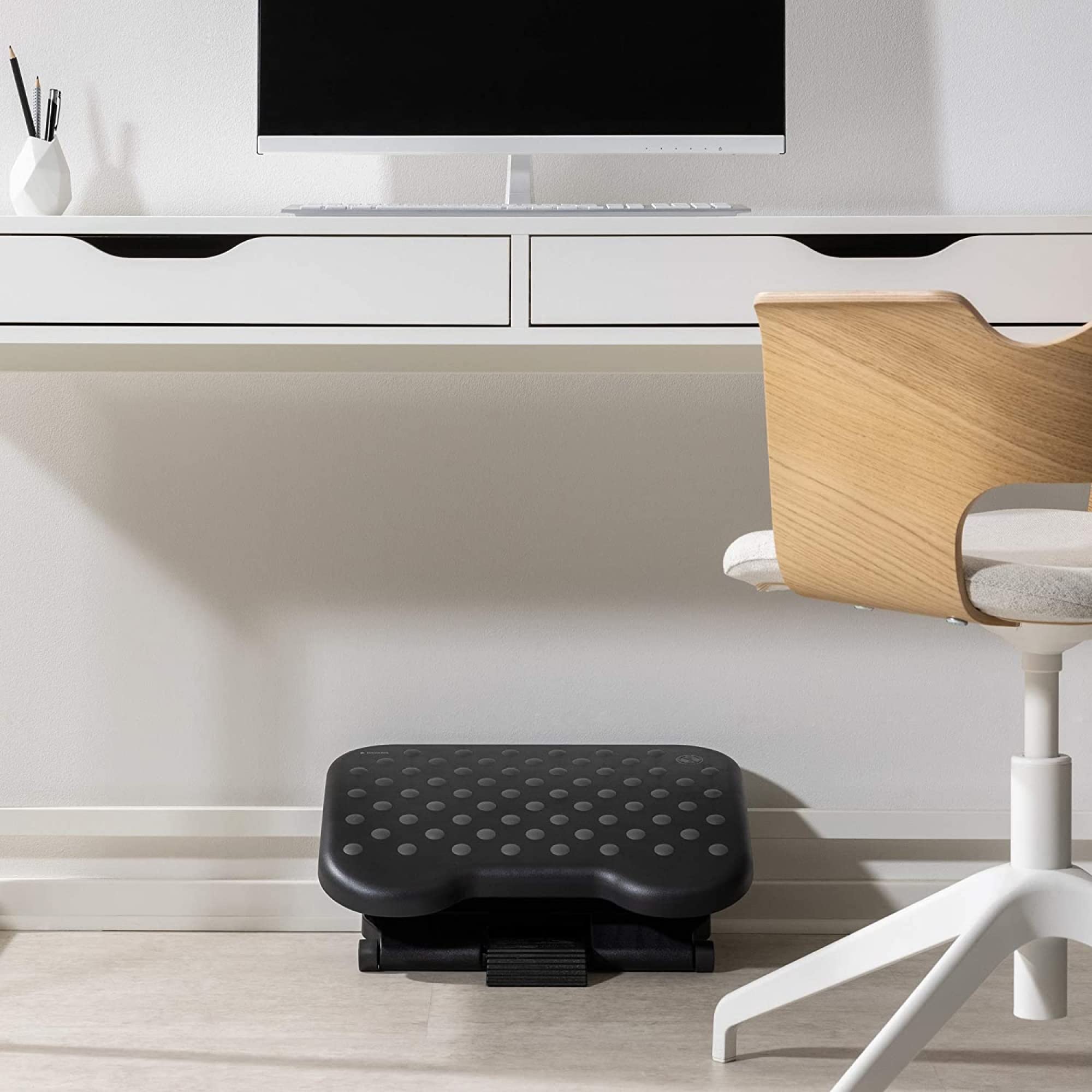navaris-office-hobby-fu-st-tze-h-henverstellbar-schwarz-mit-noppen image 2