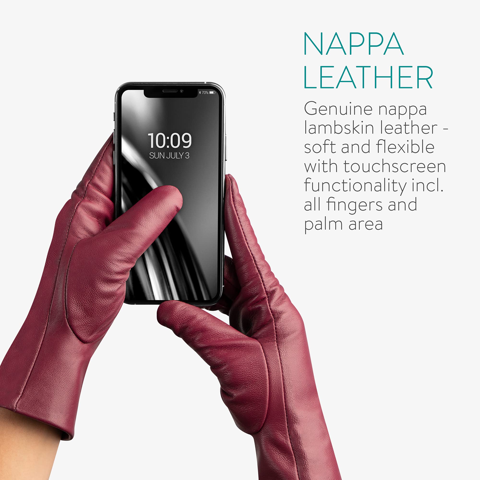 navaris-touchscreen-lederhandschuhe-damen-lammleder-schwarz-m image 3