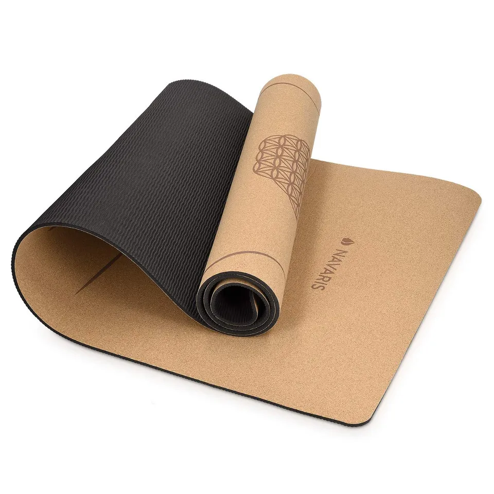 navaris-yogamatte-kork-sportmatte-183x61x0-5cm-tragegurt image 1
