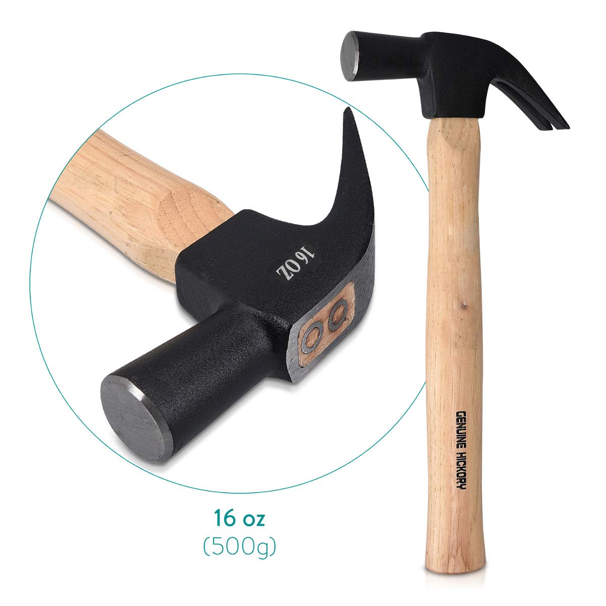navaris-klauenhammer-hickory-holzstiel-33-cm-450-g-edelstahl image 4