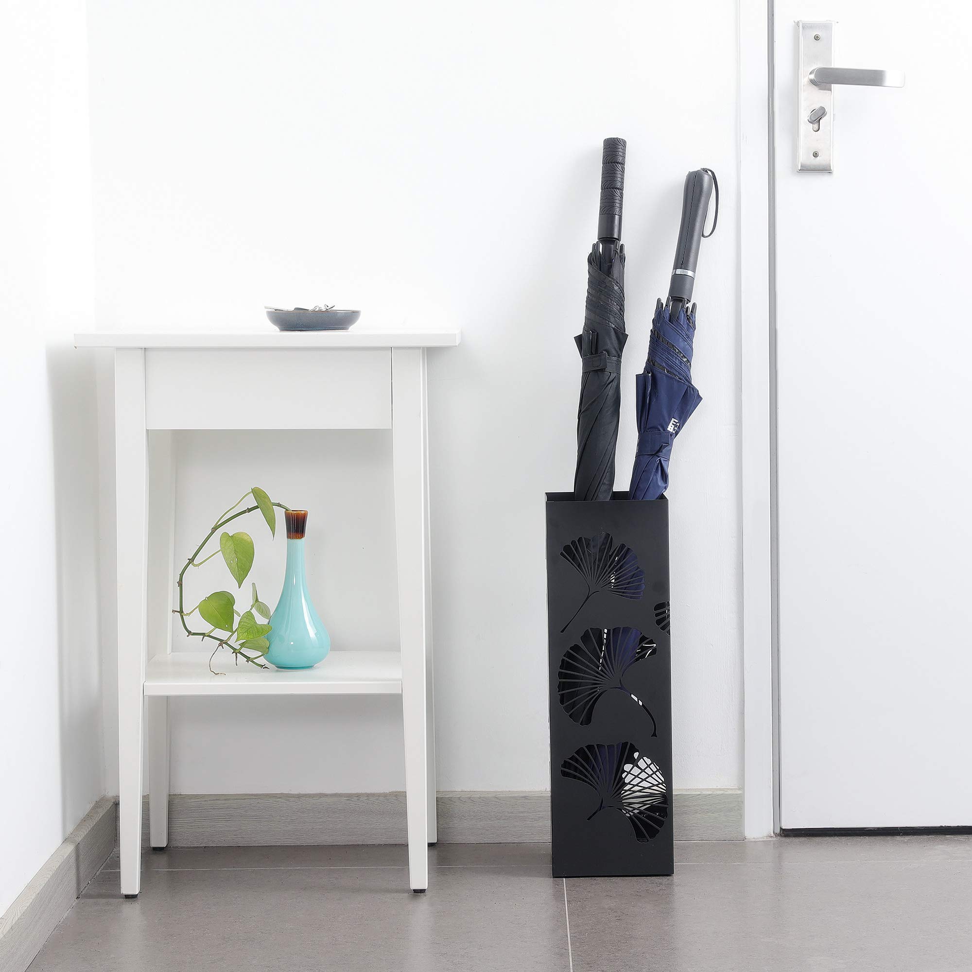 navaris-living-schirmst-nder-ginkgo-schwarz-metall-48-cm image 2