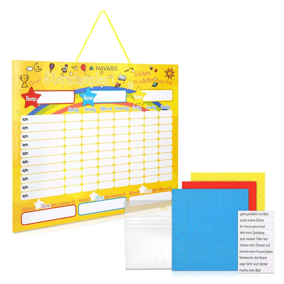 navaris-belohnungstafel-magnetisch-40x32cm-250-sterne-kinder-2 image 1