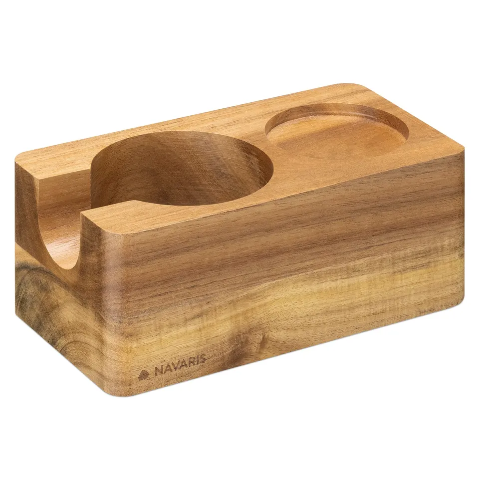 navaris-tamperstation-58mm-tamperhalter-akazienholz-natur image 1