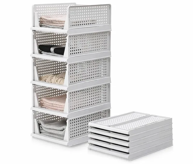 allyson-kleiderschrank-organizer-wei-5-st-ck-stapelbar-faltbar image 1