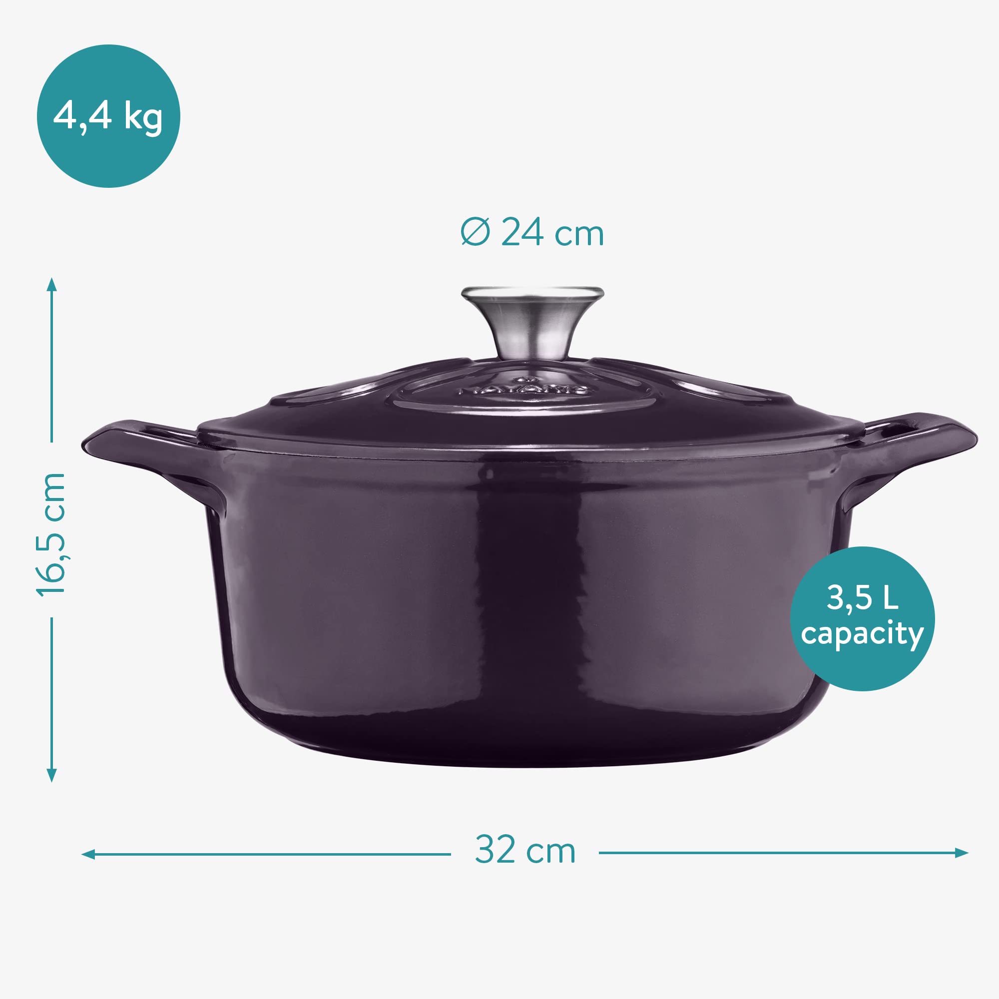 navaris-kitchen-gusseisen-topf-3-5l-24cm-br-ter-emailliert image 4