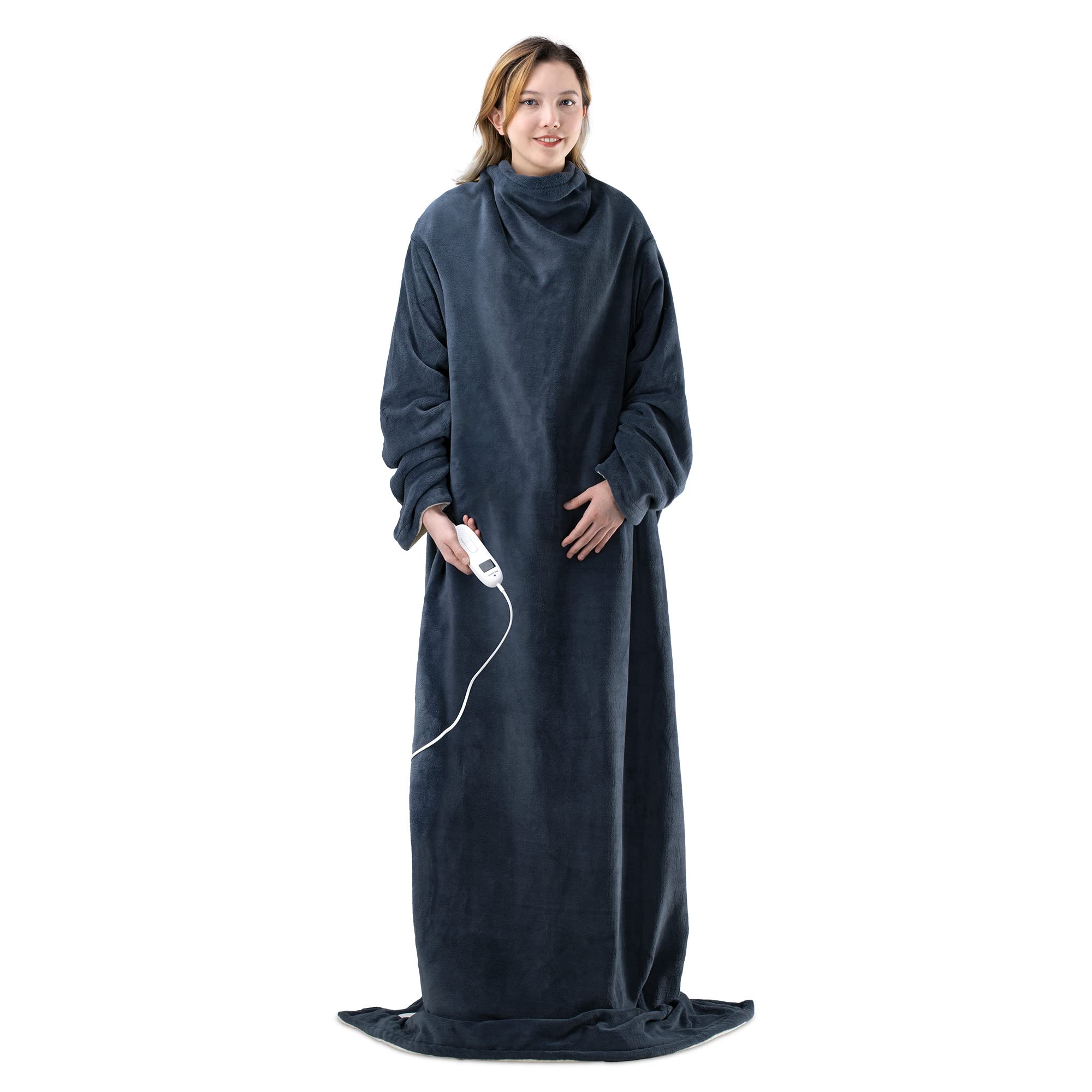 navaris-sport-heizdecke-mit-rmeln-195x125cm-dunkelblau-9-stufen image 1