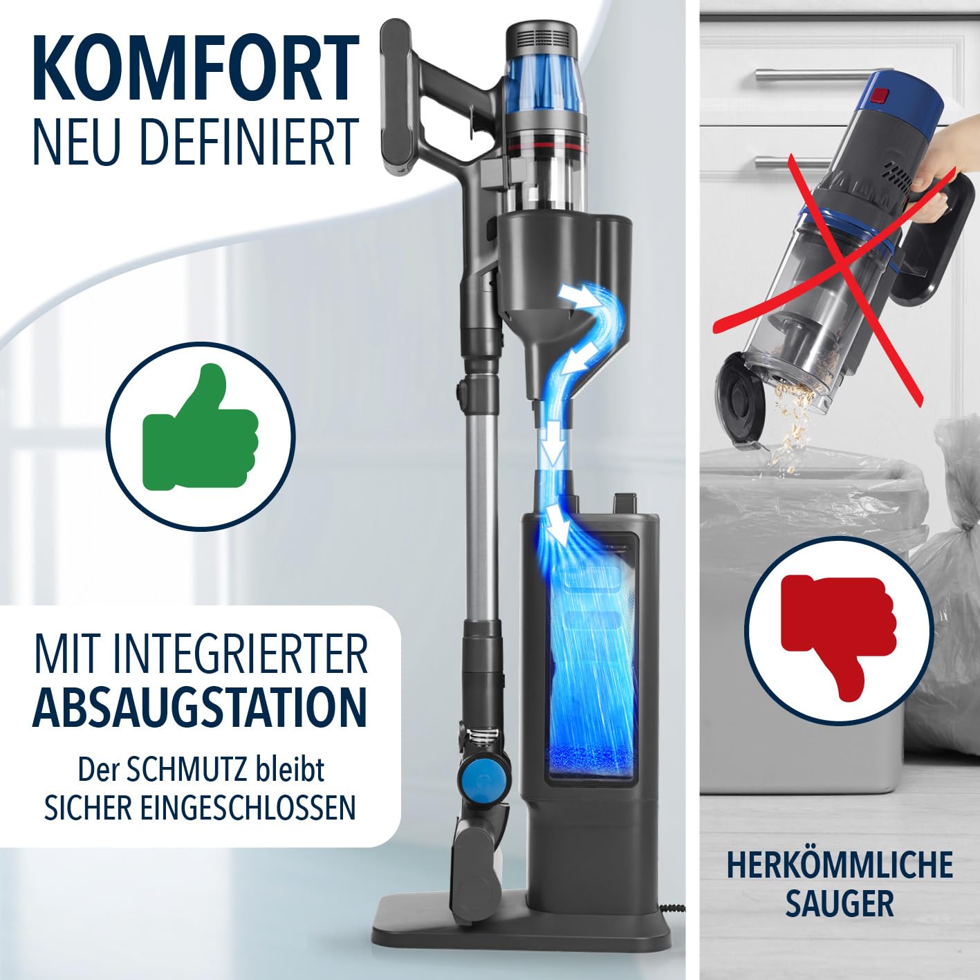 cleanmaxx-aerotec-500-akkusauger-mit-absaugstation-hepa image 2