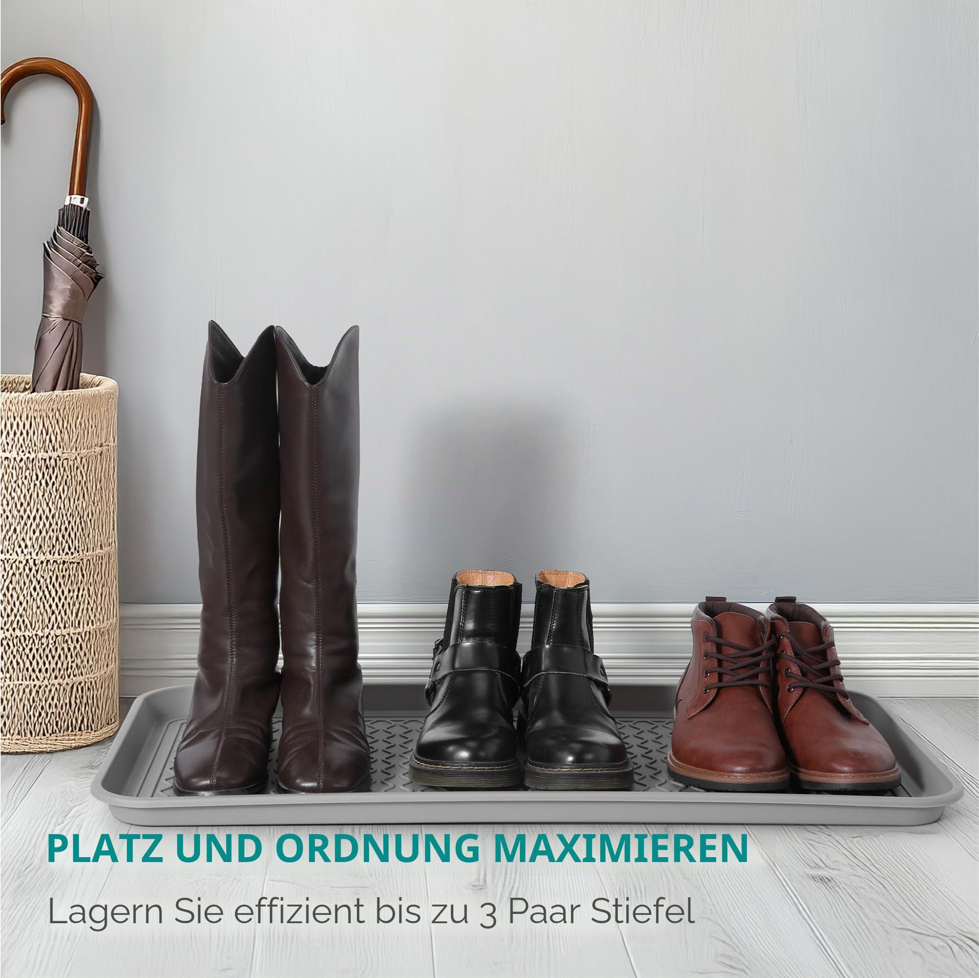 navaris-living-schuhabtropfschale-3er-set-grau-schuhmatte image 4