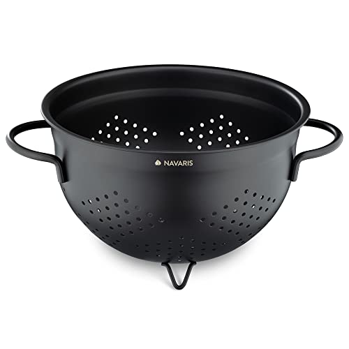 navaris-nudelsieb-edelstahl-24-cm-schwarz-mit-f-en image 8