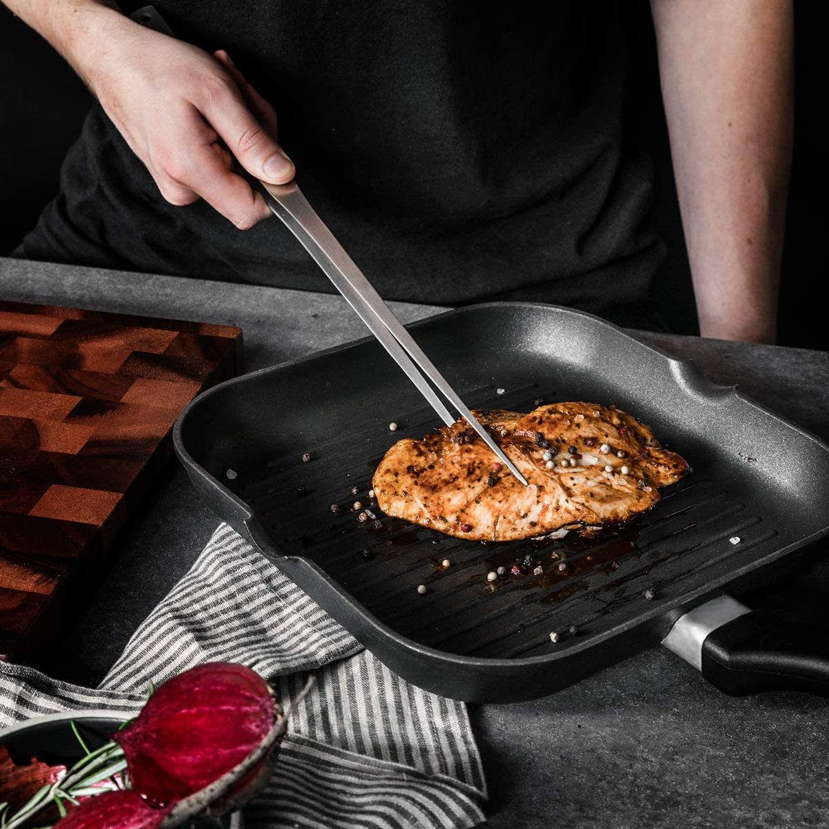 navaris-kitchen-grillpinzette-40cm-edelstahl-sp-lmaschinenfest image 2