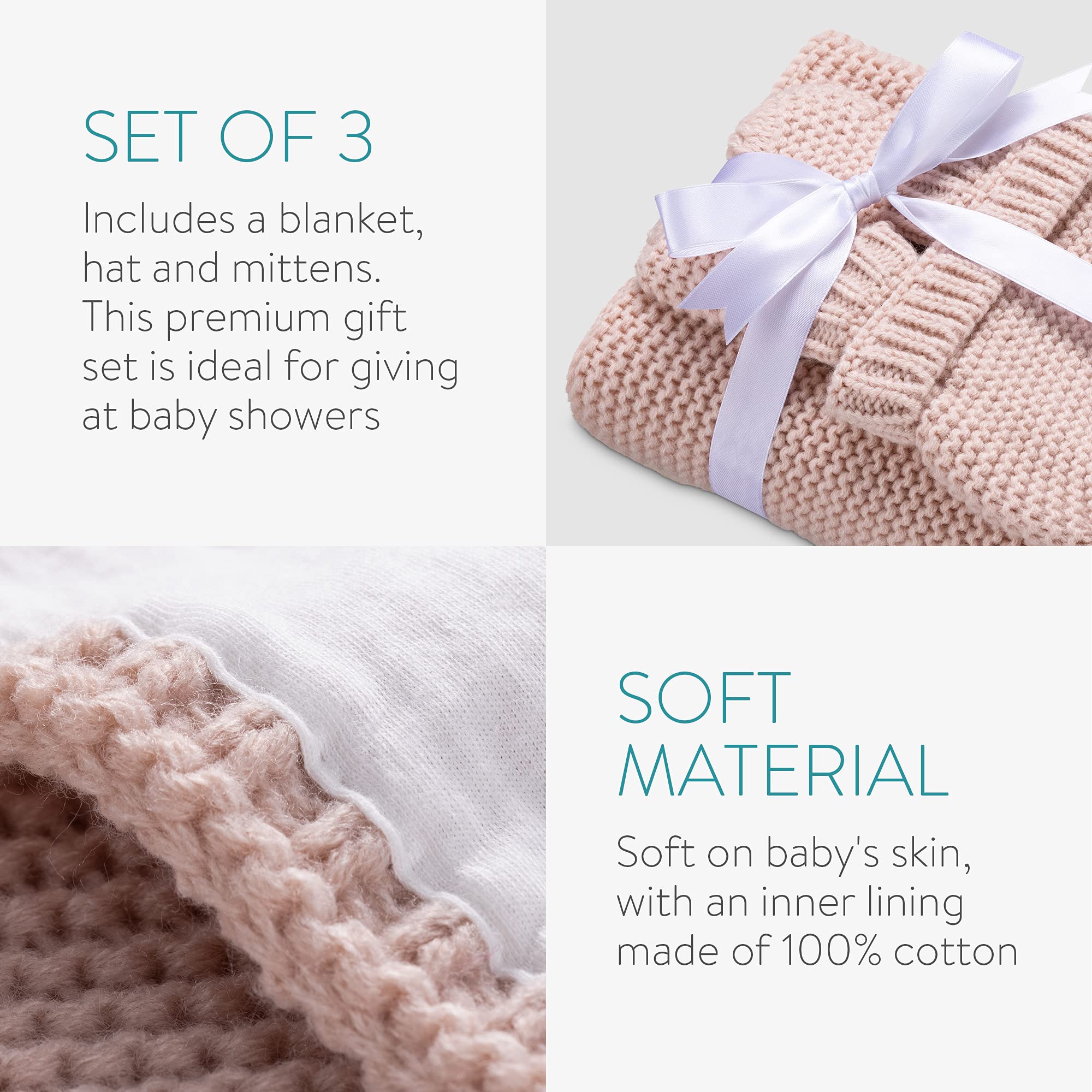 navaris-baby-geschenkset-strickdecke-mit-m-tze-wei-hellbraun image 3
