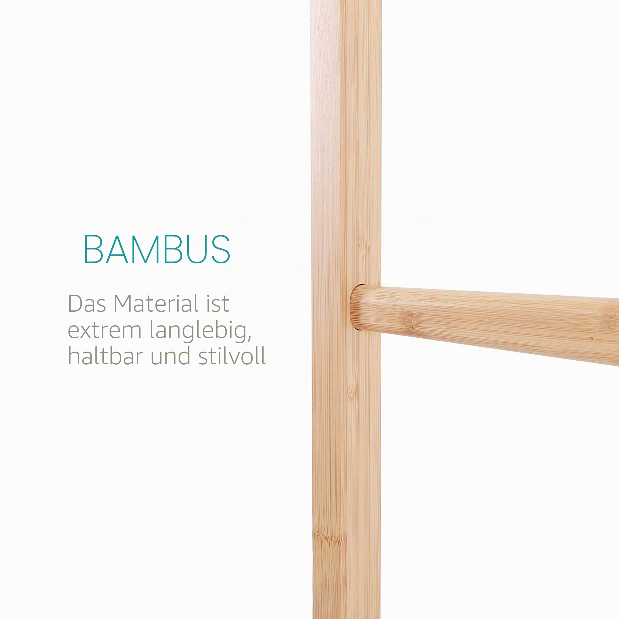 navaris-handtuchleiter-bambus-holzleiter-170-cm-6-sprossen image 4