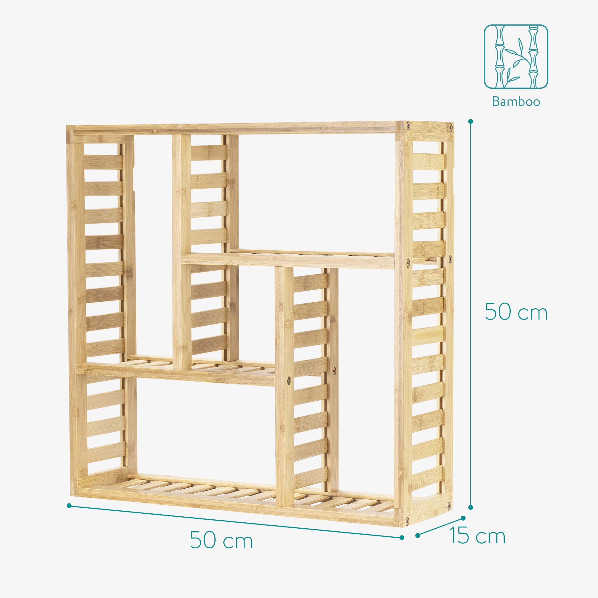 navaris-bambus-badregal-50x50x15cm-mit-5-f-chern image 3