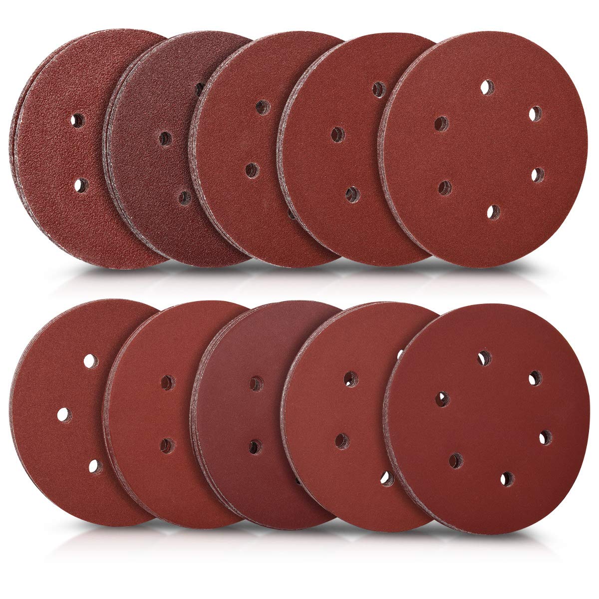 navaris-schleifpapier-150mm-klett-100er-set-p40-400-holz-metall image 1