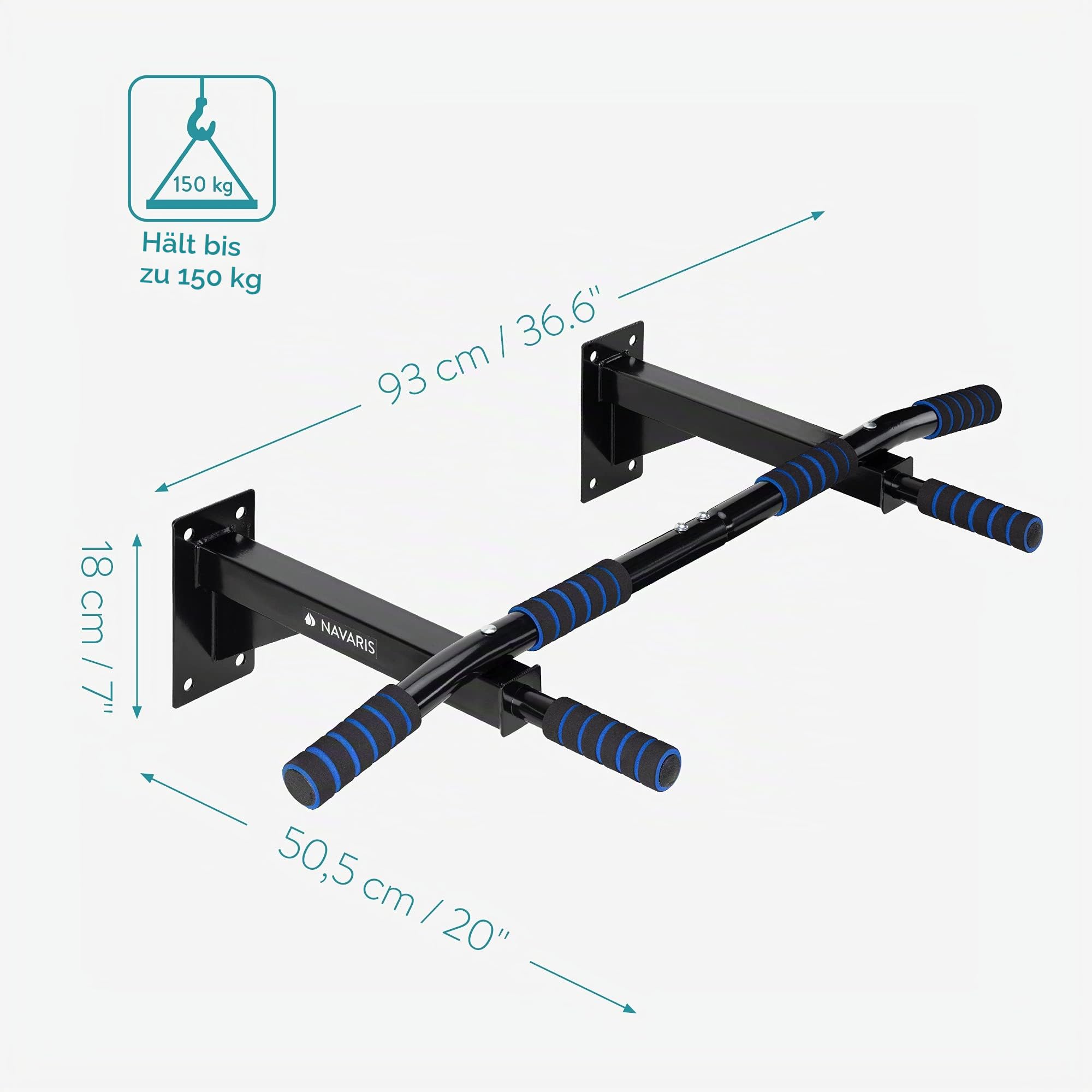 navaris-klimmzugstange-wand-edelstahl-150-kg-schaumstoffgriffe image 4