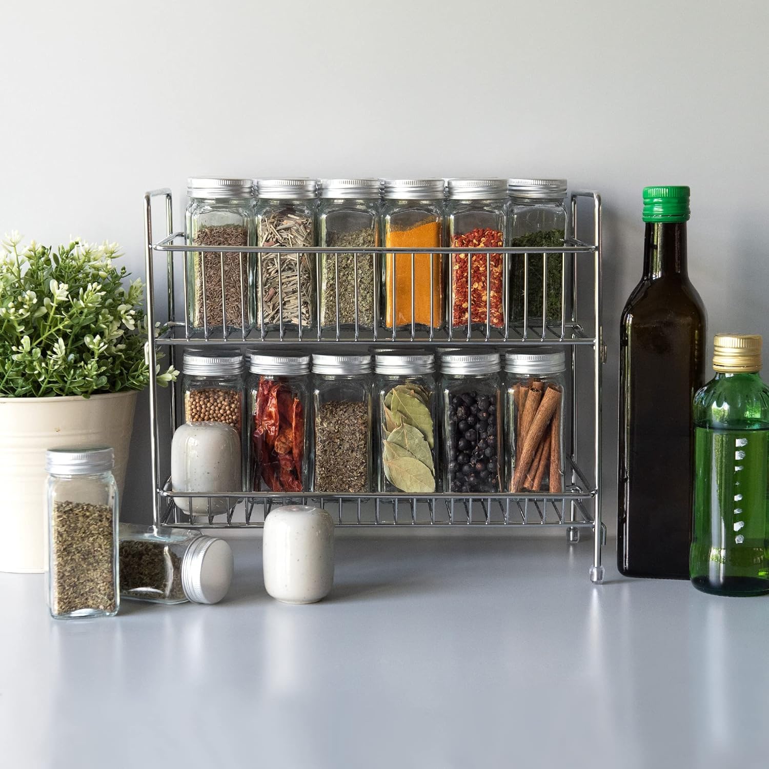 navaris-kitchen-gew-rzregal-2-etagen-metall-faltbar image 6