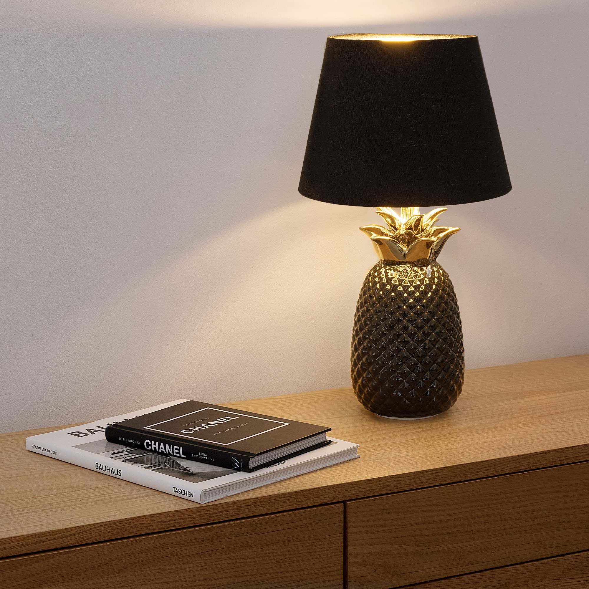 navaris-ananas-tischlampe-40cm-keramik-e27-schwarz-schwarz image 5