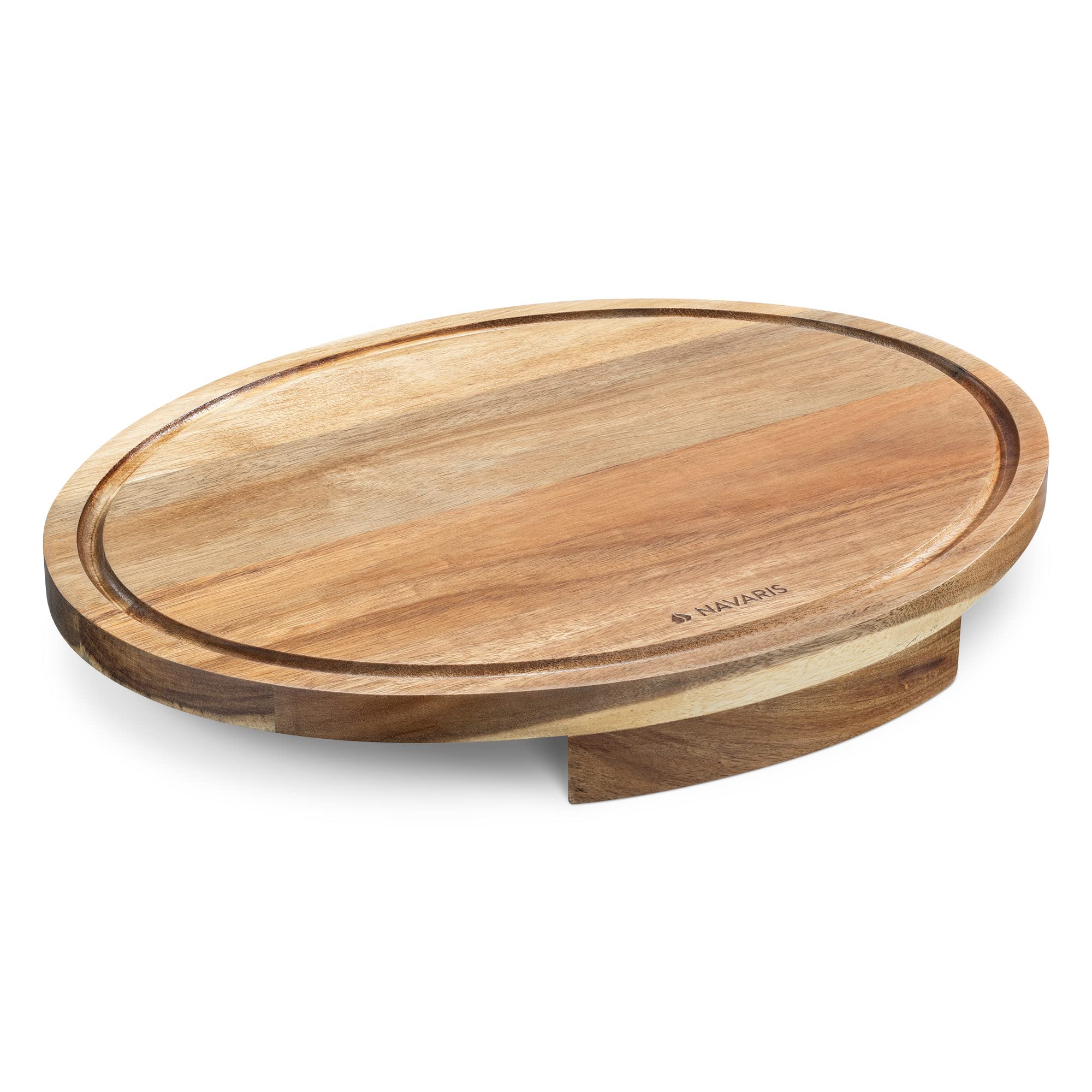 navaris-kitchen-eck-schneidebrett-akazie-holzbrett-40cm-mit-saftrille image 1