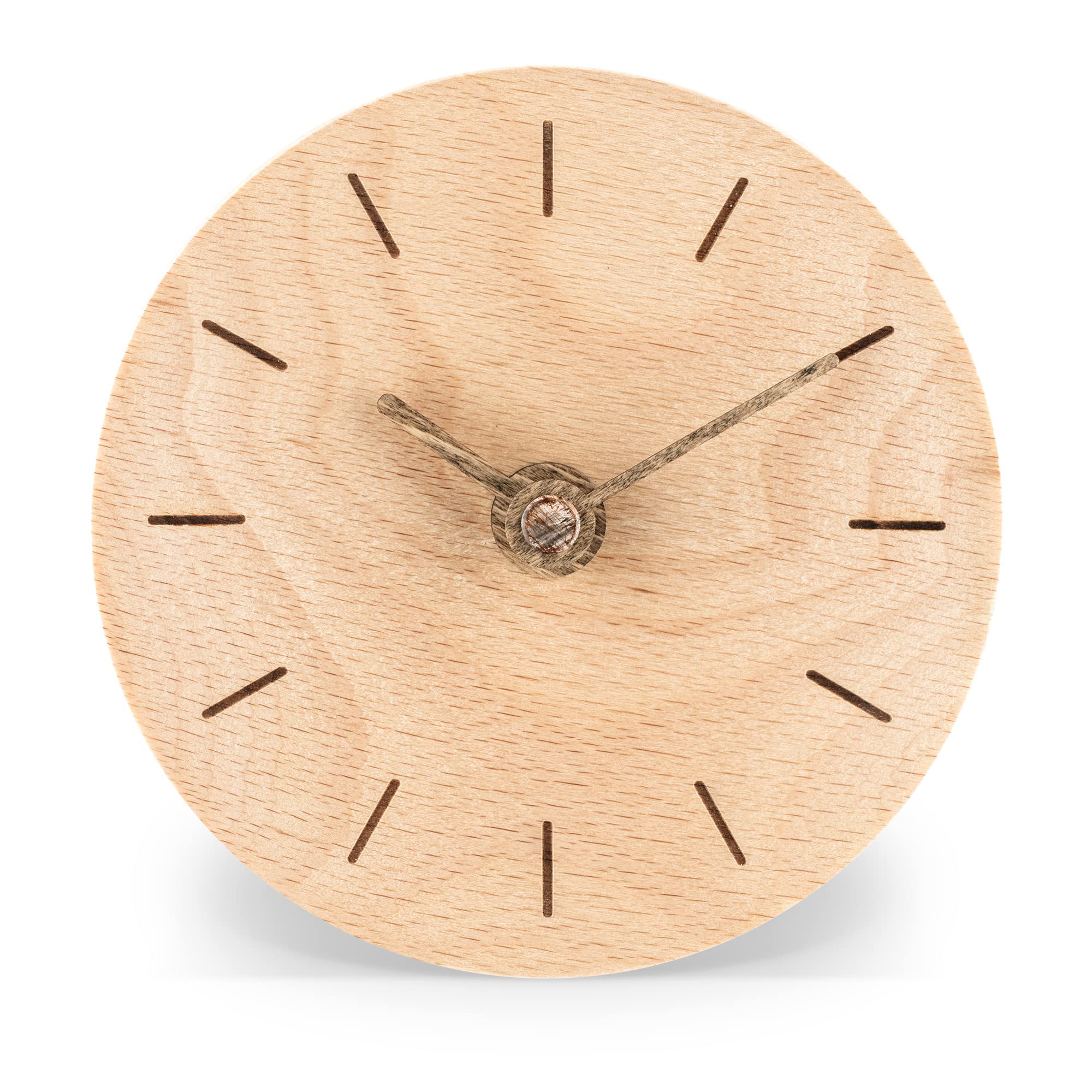 navaris-living-tischuhr-holz-hellbraun-analog-lautlos-11-cm image 7