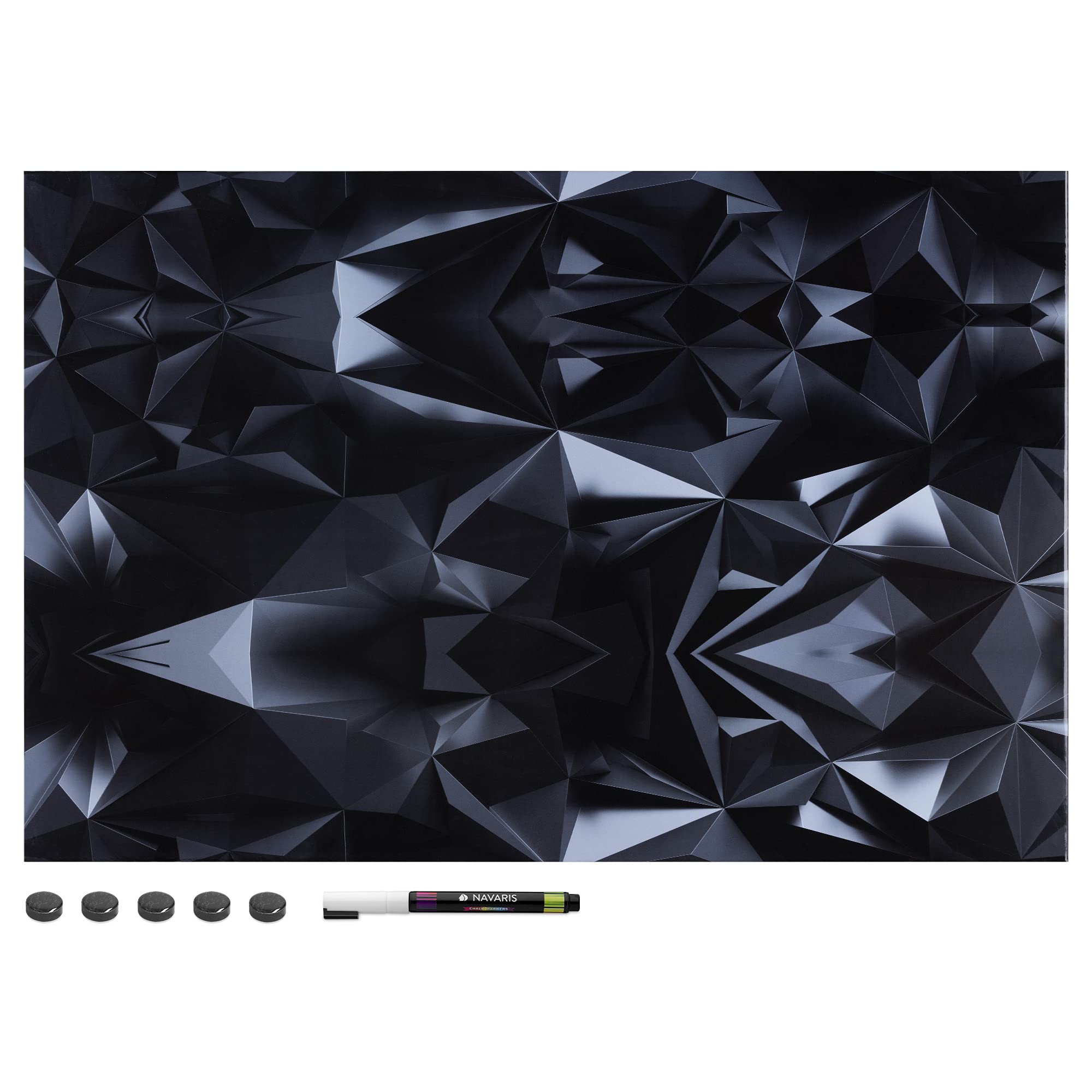 navaris-magnettafel-memoboard-60x40-magnetpinnwand-3d-dunkel image 1