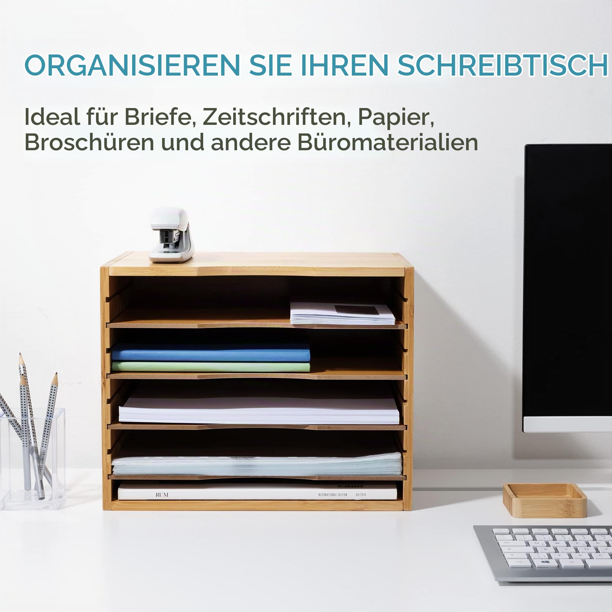 navaris-dokumentenablage-bambus-5-f-cher-33x26cm image 2